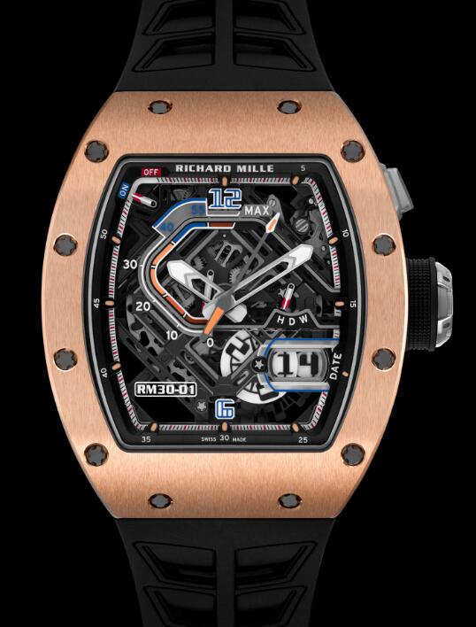 Review Richard Mille RM 30-01 Automatic with Declutchable Rotor Red Gold mens watch replica - Click Image to Close